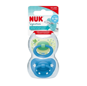 זוג מוצצי נוק סיגנטור NUK Signature | סיליקון 6-18 חודשים | כחול |