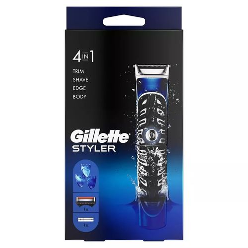  Gillette STYLER 4 IN 1 | כולל 3 מסרקים + סכין + סוללה | ג'ילט