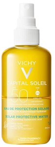 ספריי מים סולאריים להגנה מהשמש SPF50 עם חומצה היאלורונית | 200 מ"ל | Capital Soleil 
