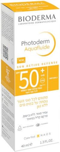 פוטודרם אקוופלואיד | ללא גוון | מבית ביודרמה | SPF50 | מכיל 40 גרם