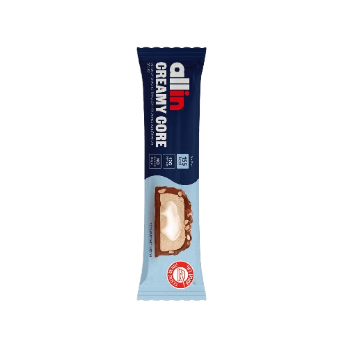 חטיף חלבון אול אין | ליבת קרם CREAMY CORE | בטעם שוקולד חלב במילוי קרם שקדים וקוקוס | 12 גרם חלבון | 42 גרם | אול אין - Allin