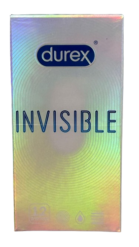 קונדומים דורקס Invisible |  מעוצבים להעצמת הרגישות | מכיל 12 יחידות |