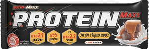 מארז 24 חטיפי חלבון פרוטאין מקס | בטעם שוקולד וקרמל | 21 גרם חלבון | 62 גרם | PROTEIN MAXX