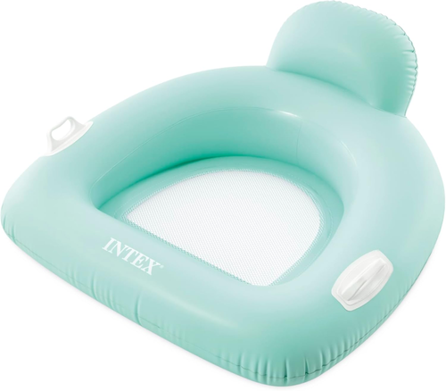 כורסת ציפה מתנפחת PILLOW FLOAT LOUNGE עם תחתית רשת לישיבה צוננת ומרגיעה במים 56801 (מגוון צבעים)