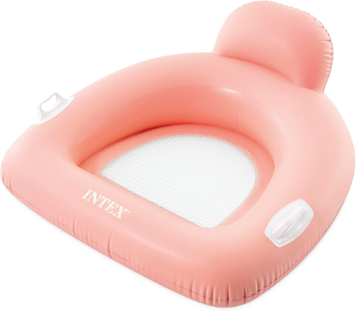 כורסת ציפה מתנפחת PILLOW FLOAT LOUNGE עם תחתית רשת לישיבה צוננת ומרגיעה במים 56801 (מגוון צבעים)