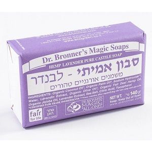 ססבון ד"ר ברונר בניחוח לבנדר - 140 גרם אזל מהמלאי!! אזל מהמלאי!! אזל מהמלאי!! ד"ר ברונר | Dr. Bronner