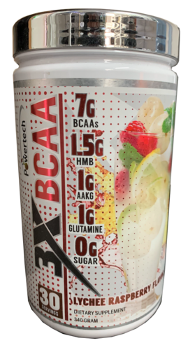 3X בי.סי.איי.איי BCAA בטעם תות בננה | מכיל 340 גרם פאוורטק | Powertech