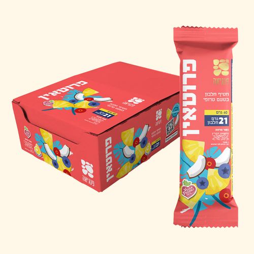 חטיפי חלבון בטעם טרופי 12 יחידות - פנגיאה