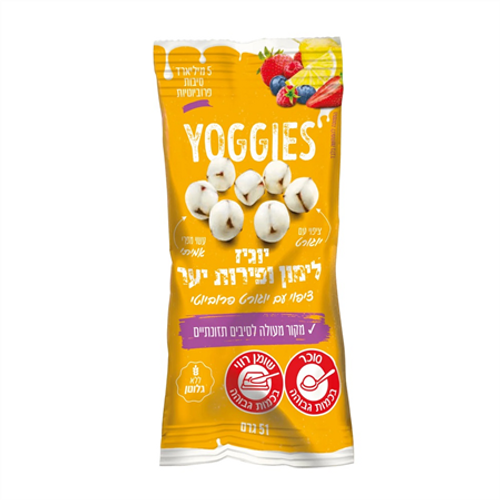 יוגיז חטיף לימון ופירות יער בציפוי יוגורט | YOGGIES