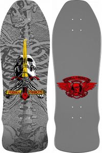 Powell Peralta Geegah Skull and Sword Silver 9.75 X 30 Skateboard Deck