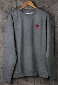 PARIS SWOOSH EMB CREW GUNMETAL HEATHER-XL