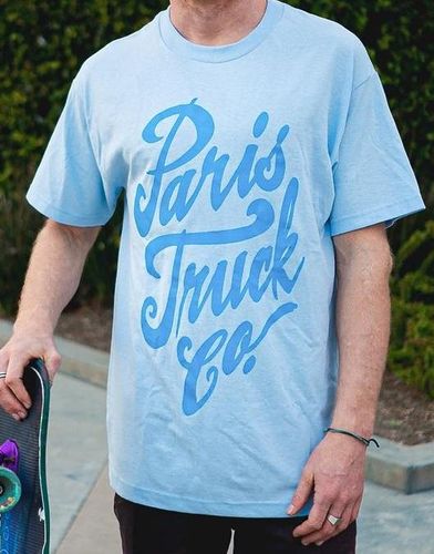 PARIS SCRIPT T SHIRT POWDER BLUE-M