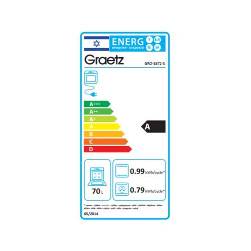 תנור בנוי דיגיטלי 70 ליטר Graetz GRO-5872-S נירוסטה