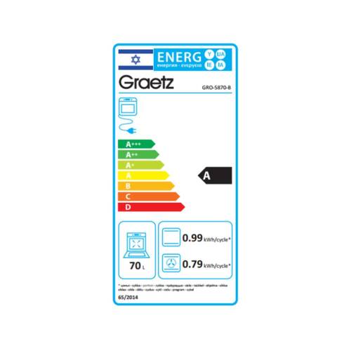תנור בנוי דיגיטלי 70 ליטר Graetz GRO-5870-B זכוכית שחורה