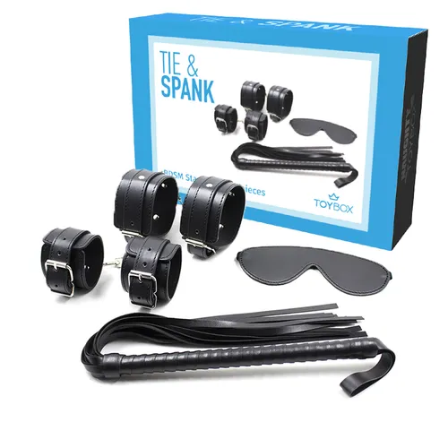 ערכת BDSM שחורה למתחילים Tie & Spank
