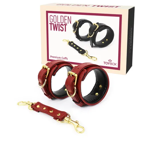 אזיקי ידיים פרימיום אדום יין  Golden Twist