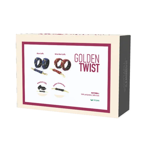 אזיקי ידיים פרימיום אדום יין  Golden Twist