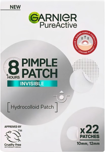 Garnier 8H Invisible Pimple Patchs 22Pcs גרנייה מדבקות שקופות להפחתת פצעונים