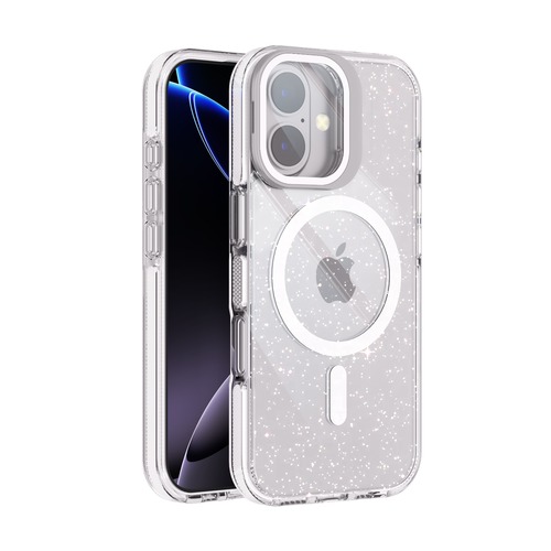 כיסוי שקוף נצנצים לאייפון 17 פרו מקס Crystal Pro עם MagSafe והגנה למצלמה