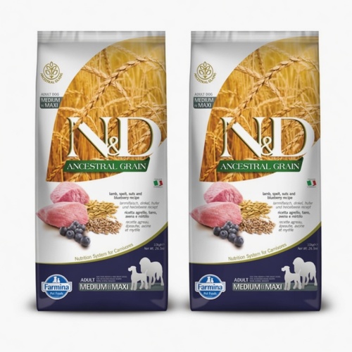 מבצע 2 שקי ND אנסס כבש אוכמניות כלב מד' 12 ק