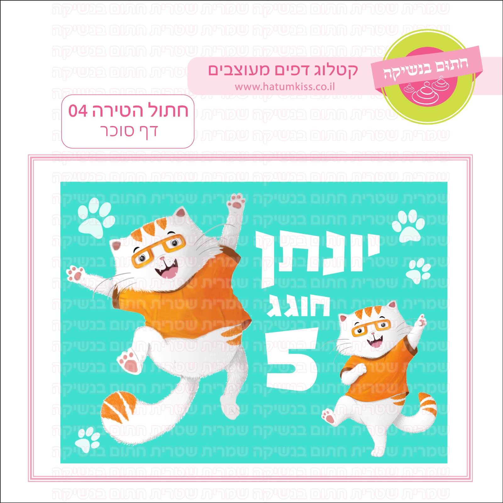 דף סוכר לעוגה מלבנית: חתול הטירה 04