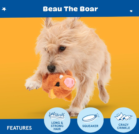 משחק לכלב בובת בארק באו חזיר הבר - BARK BEAU THE BOAR Toy For Dogs
