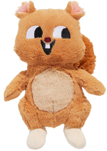 משחק לכלב בובת בארק פרלה הסנאית - BARK Dog Toy Pearl Squirrel Squeaky Plush With Crazy Crinkle
