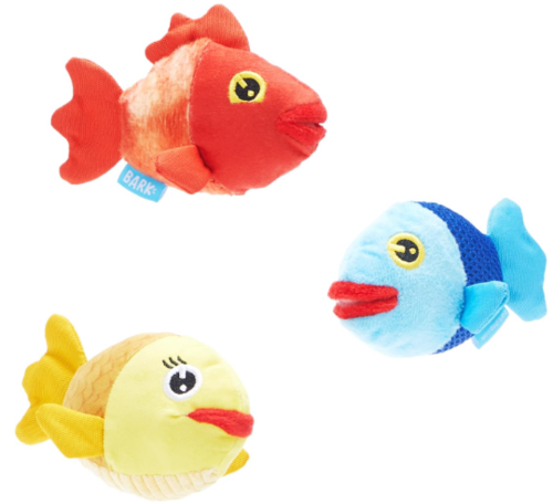משחק לכלב בובת בארק שלישיית דגיגים - BARK Dog Toy The Groupers Fish School Squeaky Toy 