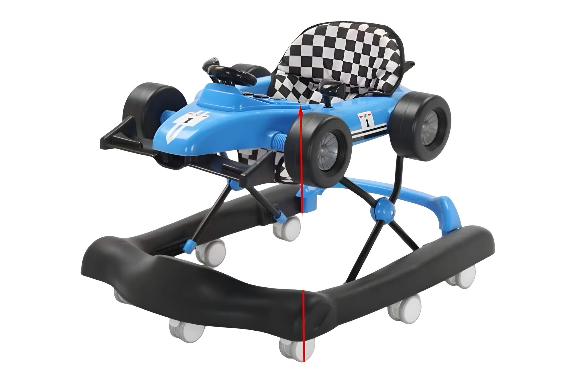 הליכון 2 ב 1 ישיבה דחיפה מכונית צבע: כחול