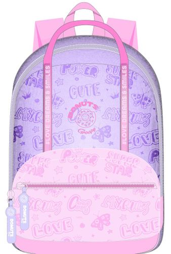 Donuts strap 2026 תיק+קלמר ורוד סגול משולב
