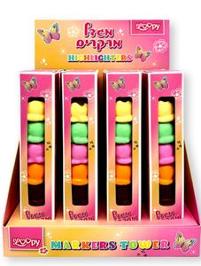 מגדל מרקרים זוהרים גלידה LOOPY – מגוון דמויות וצבעים