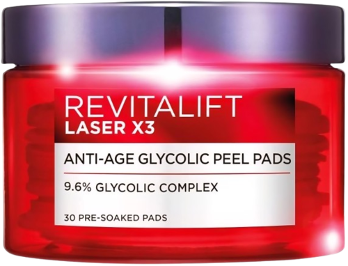 Loreal Revitalift Laser Renew Anti Age Peel Pads 30Pcs לוריאל רוויטליפט לייזר פדים לטיפול אנטי אייג'ינג