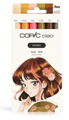 סט 5 טושים + ליינר קופיק בגווני מנגה YUMI