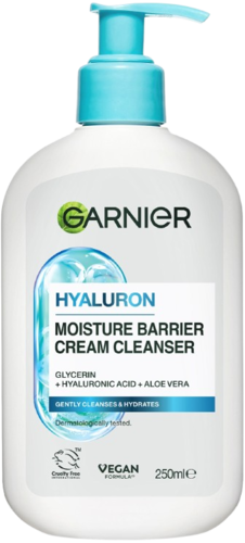 Garnier Hyaluronic Acid + Aloe Cream Cleanser 250ML גרנייה סבון פנים חומצה היאלורונית ואלוורה