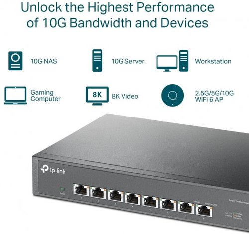 מתג 8 יציאות Tp-Link 10G Multi Gigabit Desktop Rackmount TL-SX1008 V1
