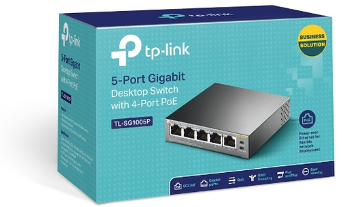 מתג שולחני TP-Link TL-SG1005P 5 Ports Gigabit 10/100/1000Mbps 4 Ports PoE