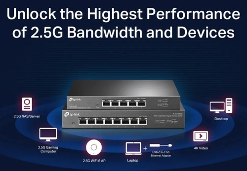 מתג שולחני TP-Link SG105-M2 5-Port 2.5G Switch