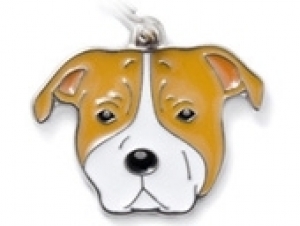 תג שם אכלב חום לבן WHITE AND BROWN DOG