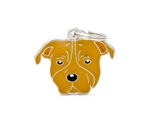 תג שם כלב חום AMERICAN STAFFORDSHIRE TERRIER BROWN