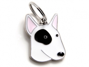 תג שם כלב בול טרייר לבן  BULL TERRIER WHITE
