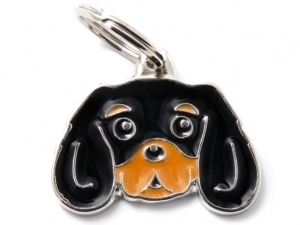תג שם כלב קבלייר קינג צ'ארלס CAVALIER KING BLACK TAN