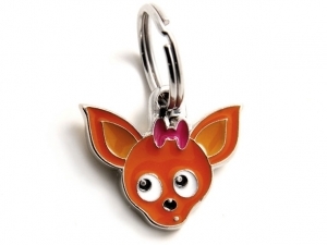 תג שם כלב  צ'יוואווה חום CHIHUAHUA BROWN