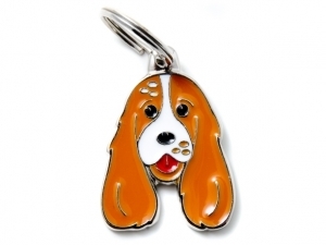 תג שם כלב קוקר ספנייל חום חום לבן ORANGE AND WHITE ENGLISH COCKER