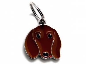 תג שם כלב תחש חום BROWN FAWN DACHSUND