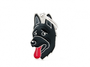 תג שם כלב רועה גרמני שחור GERMAN SHEPHERD BLACK