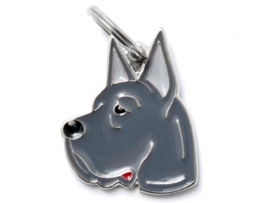 תג שם כלב דני ענק אפור GREAT DANE GREY