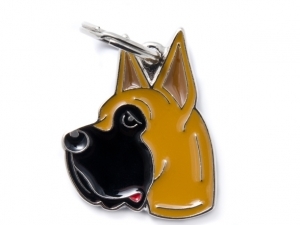 תג שם כלב דני ענק חום GREAT DANE BROWN