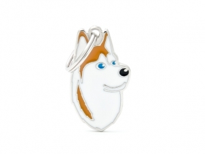 תג שם כלב תג שם האסקי סיברי חום BROWN SIBERIAN HUSKY