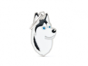 תג שם כלב האסקי סיברי שחור BLACK SIBERIAN HUSKY