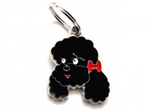 תג שם כלב פודל שחור POODLE BLACK